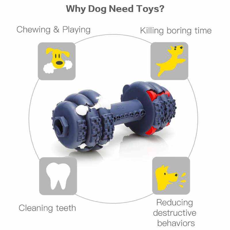 Dumbell shaped shaped Dog Teeth Cleaning Fun Chew Toy