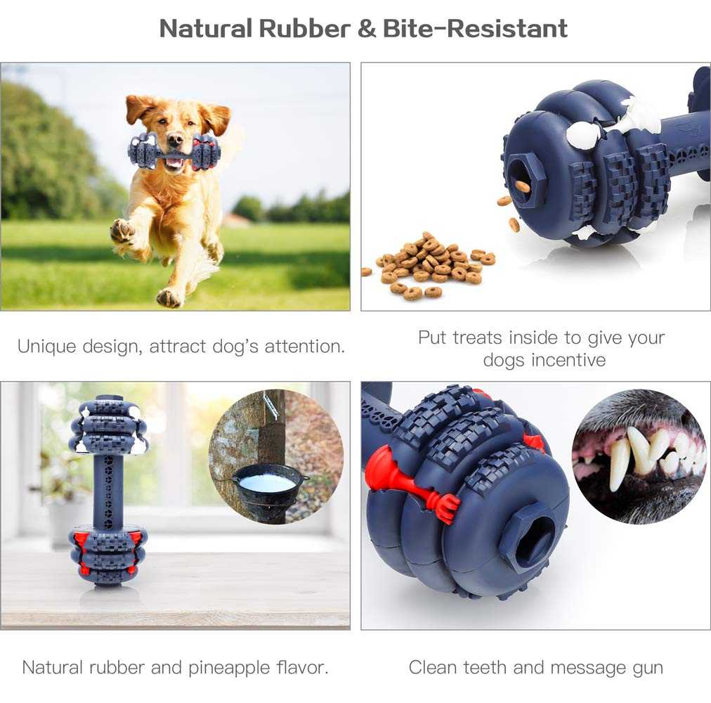 Dumbell shaped shaped Dog Teeth Cleaning Fun Chew Toy