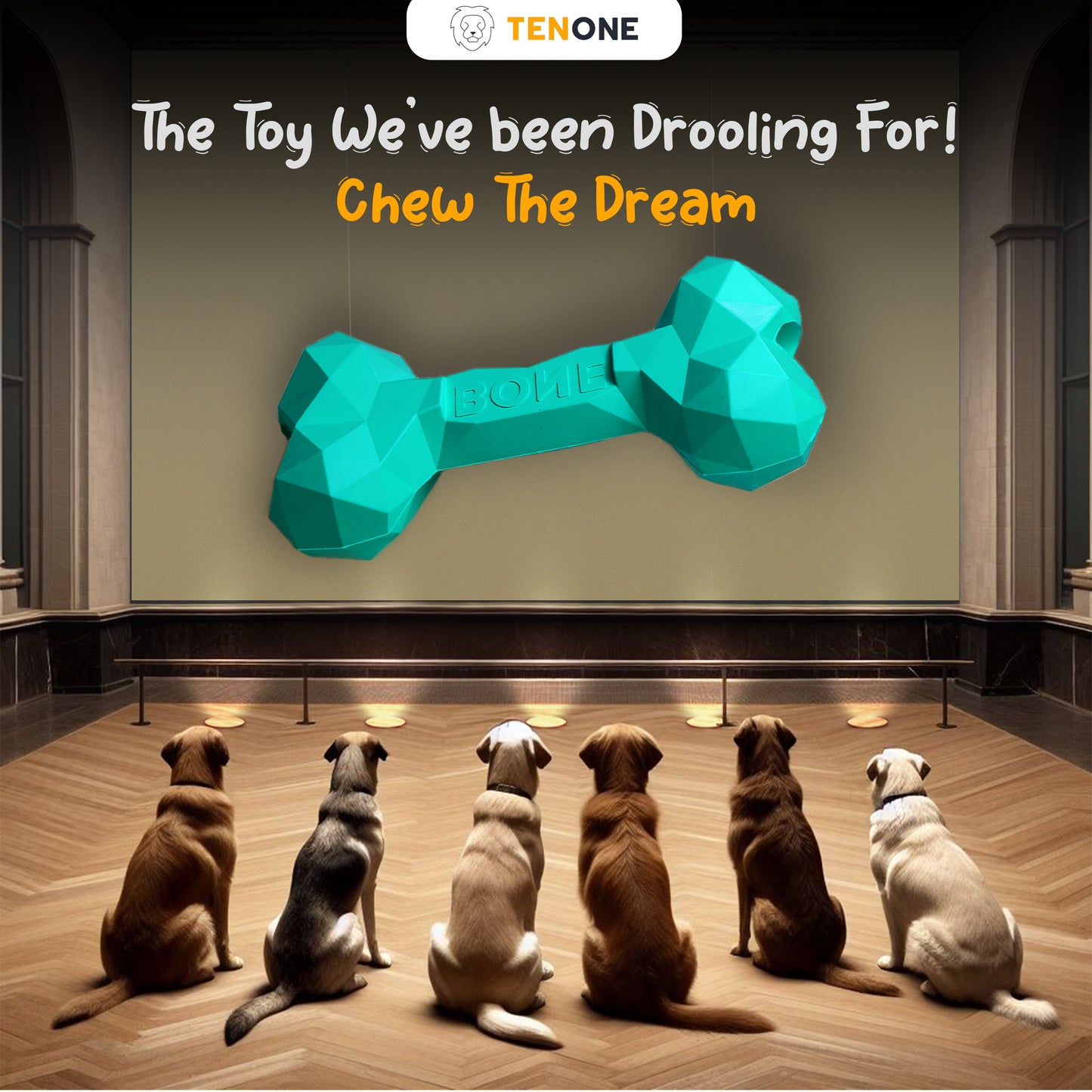 Indestructible Bone-shaped Dog Chew Toy for Aggressive Chewers (Turquoise)